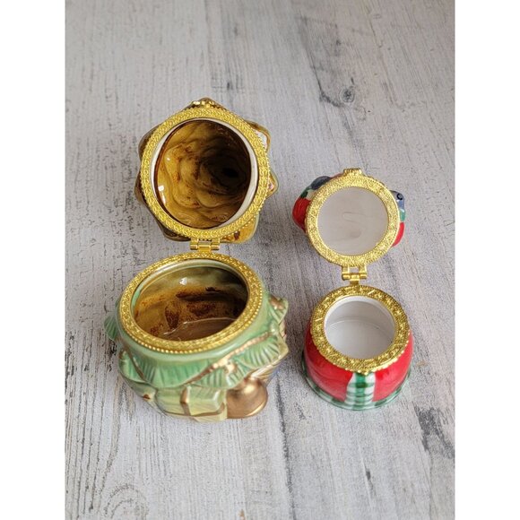 Santa claus tree trinket box set xmas home decor mini - Picture 5 of 5